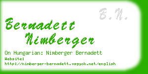 bernadett nimberger business card